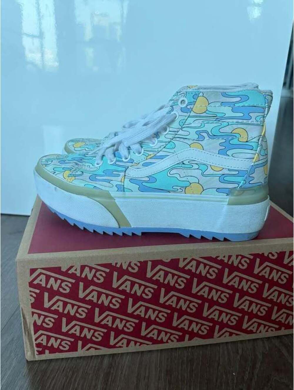 Vans Women's Sk8-Hi Tapered Stacked/ Platform UV Ink Sunwaves Canvas Sneaker